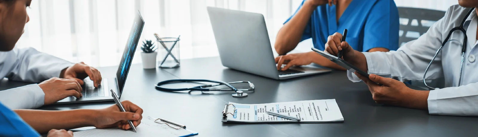 Healthcare practice team reviewing AI communication workflows