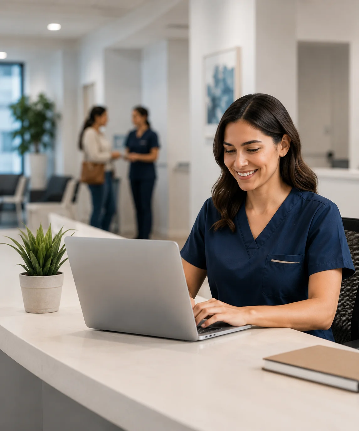 Clinic front desk team coordinating patient communication