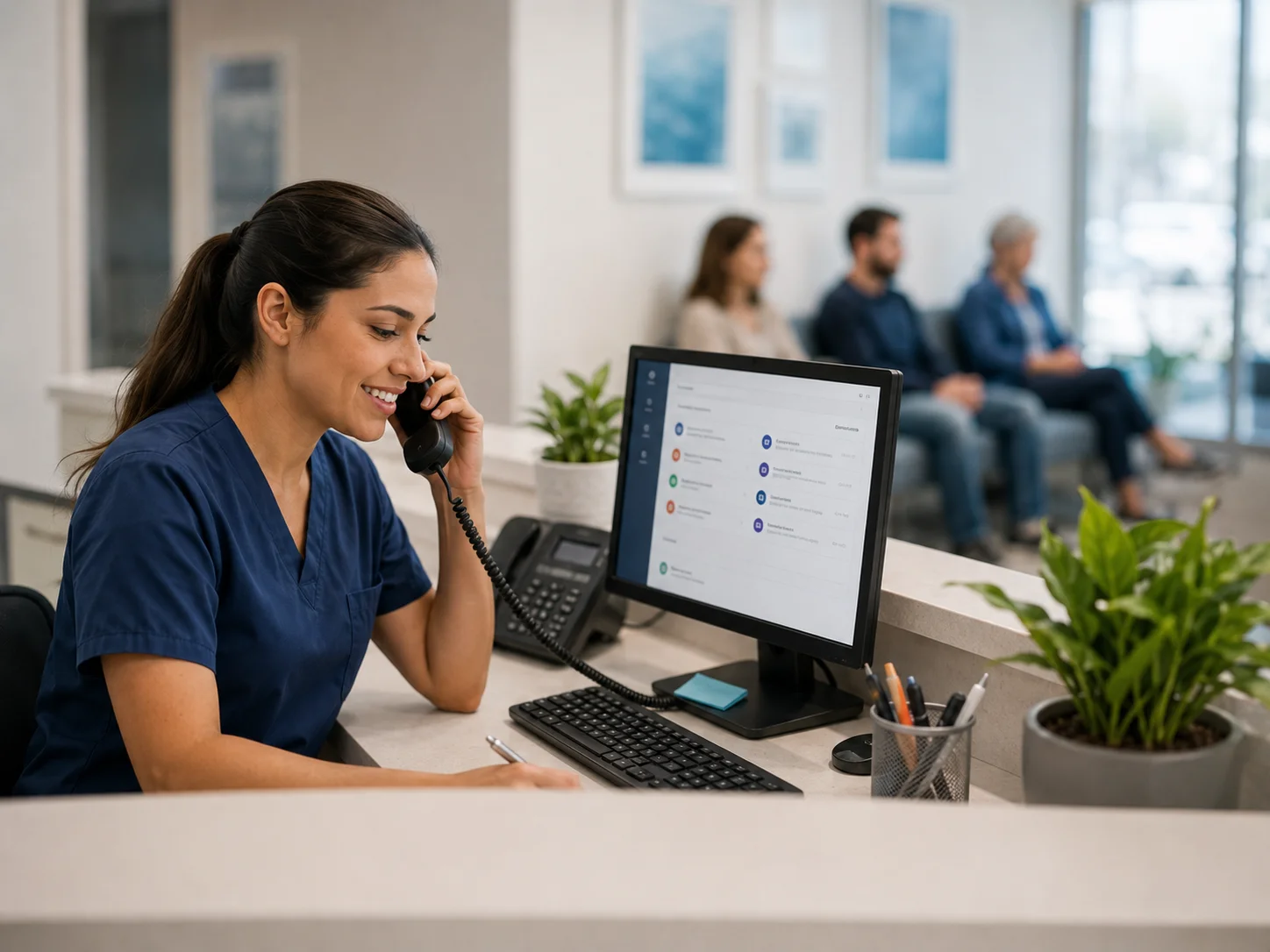 Dashboard showing pending completed and overdue patient callbacks