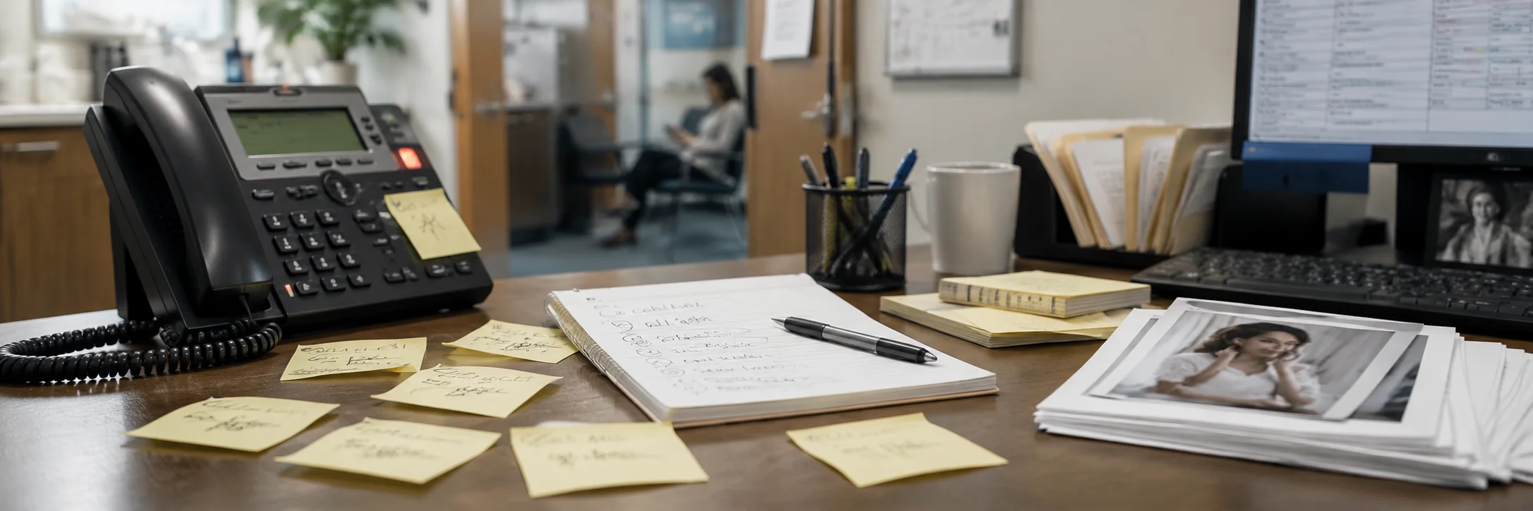 Manual callback notes and missed patient call paperwork