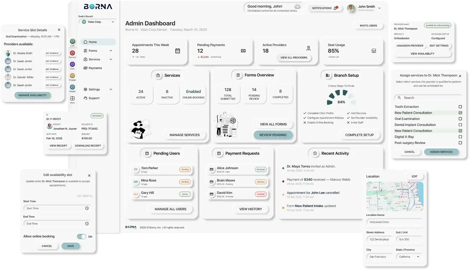 Borna Care admin dashboard